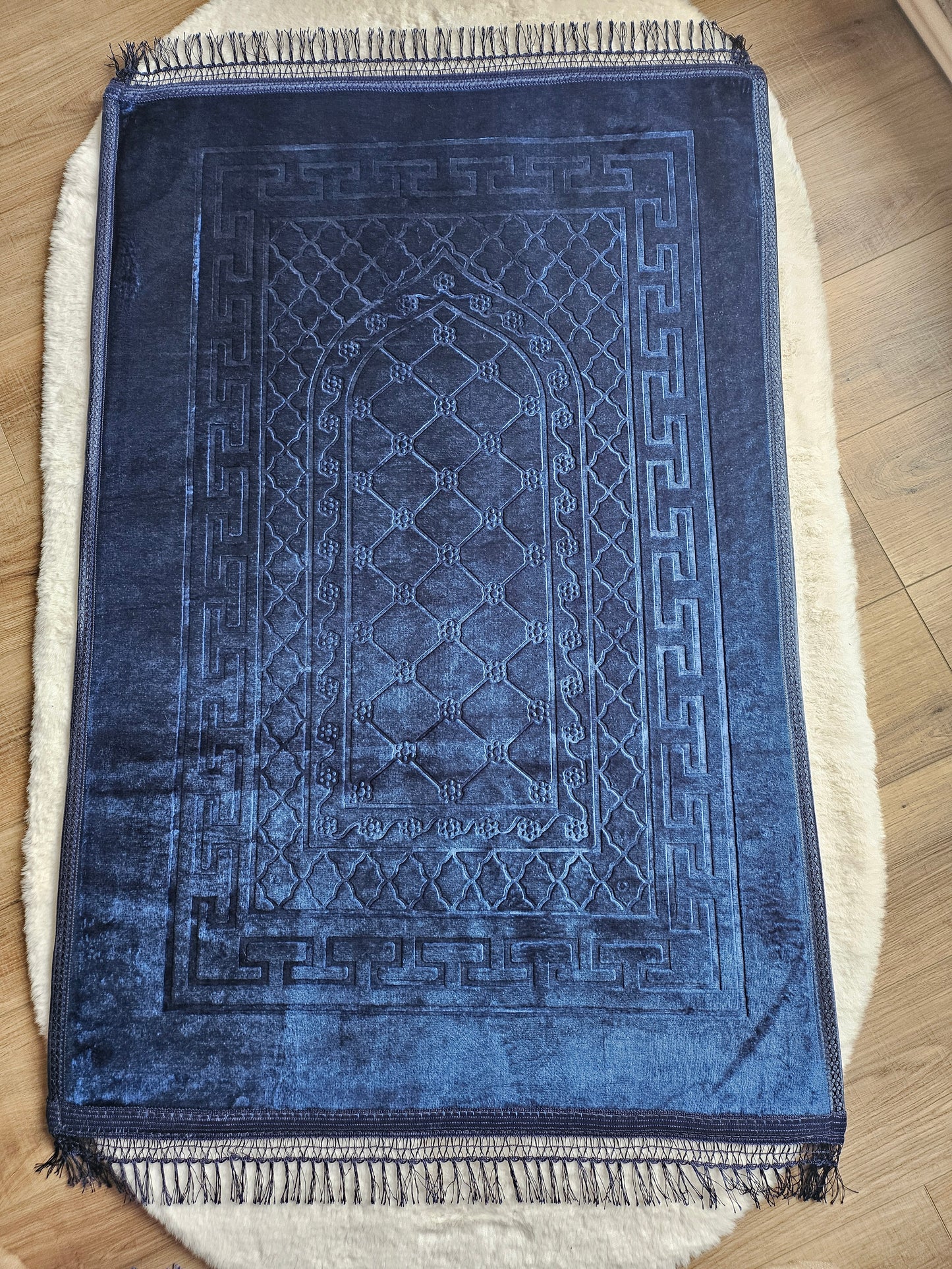Tapis prière épais Bleu marine