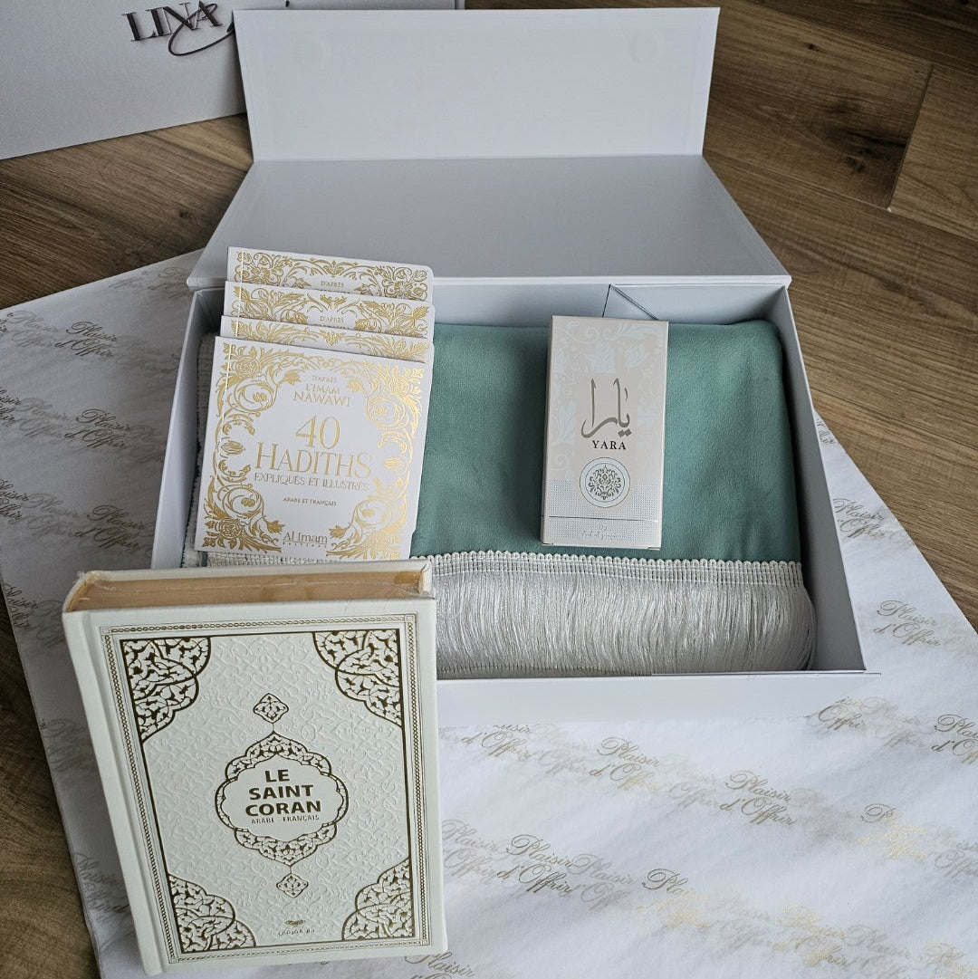 Coffret prière tapis Vert d'eau
