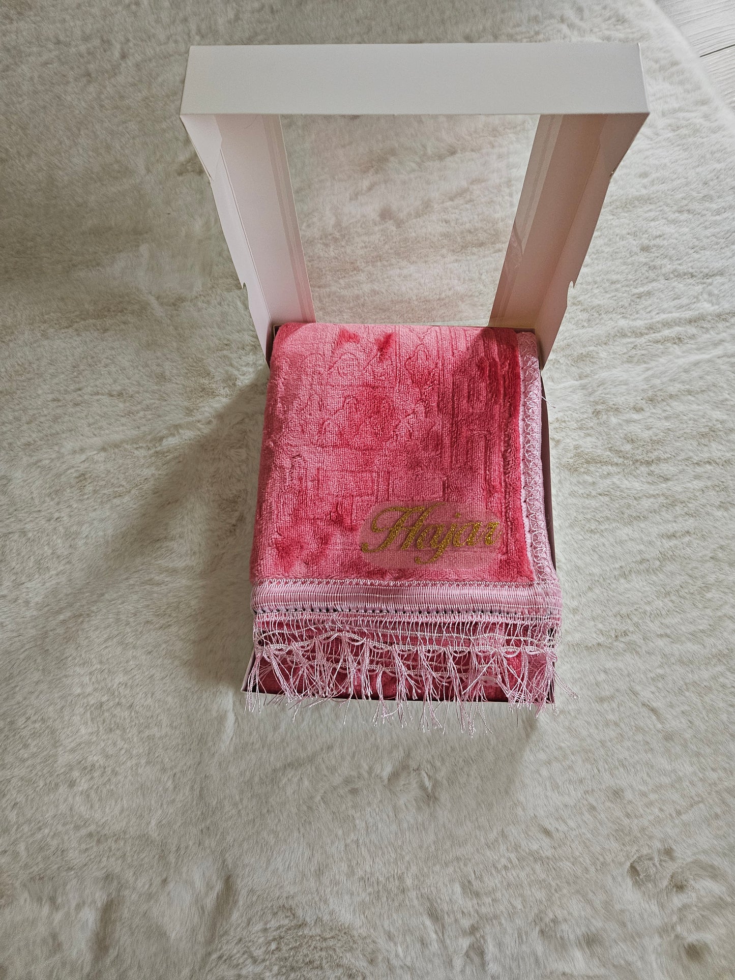 Tapis prière enfant épais Rose