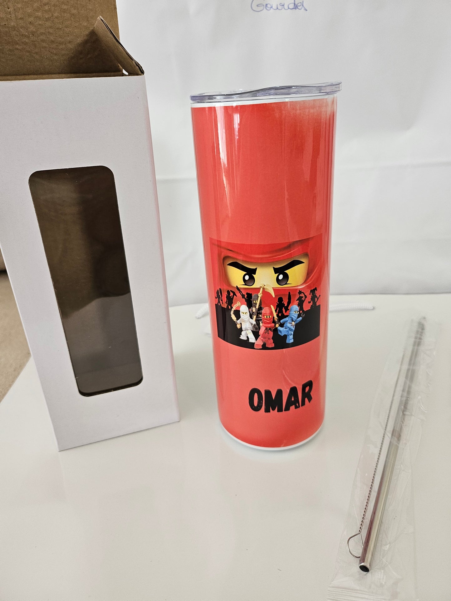 Gobelet voyage avec paille en métal