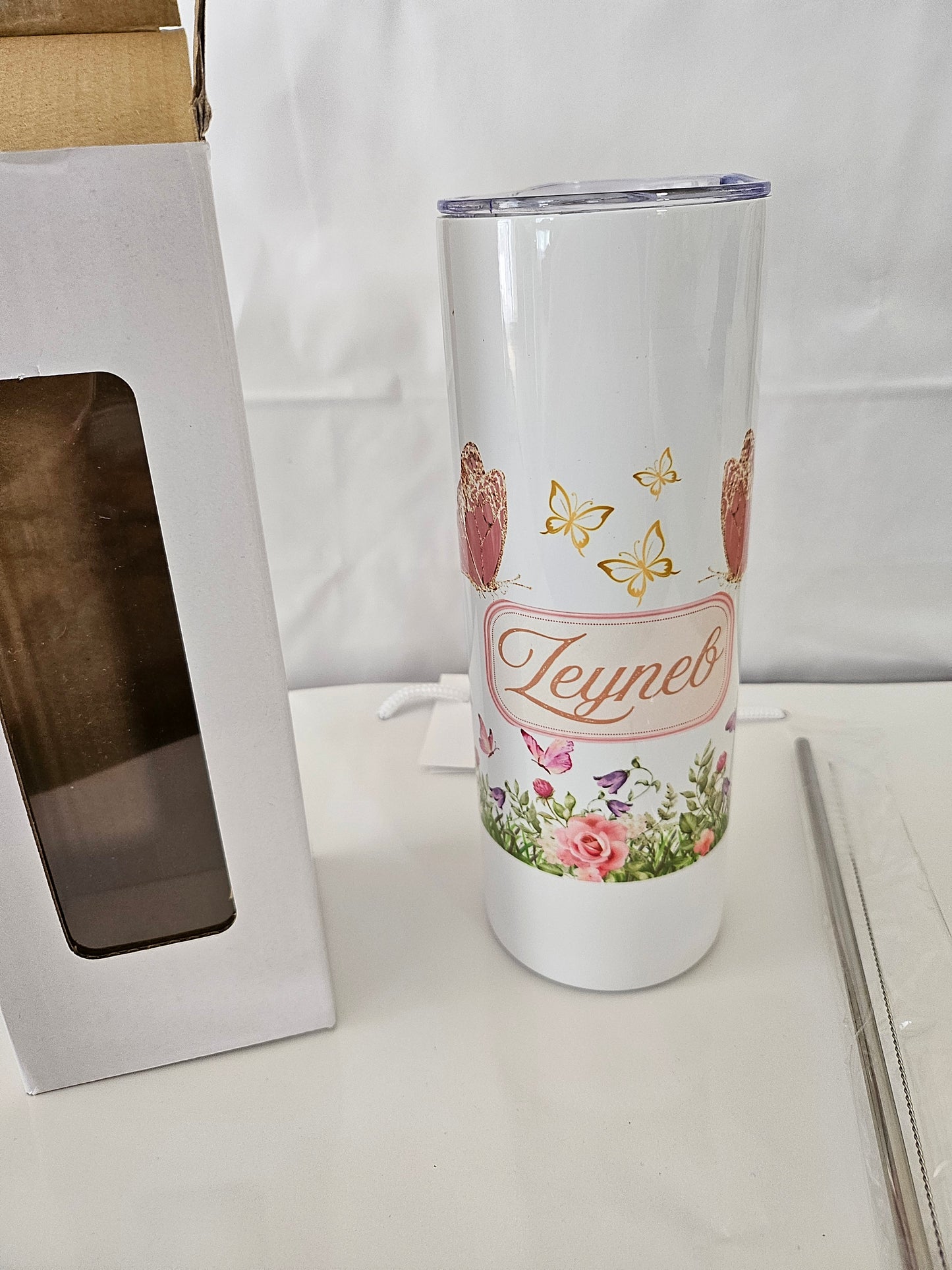 Gobelet voyage avec paille en métal