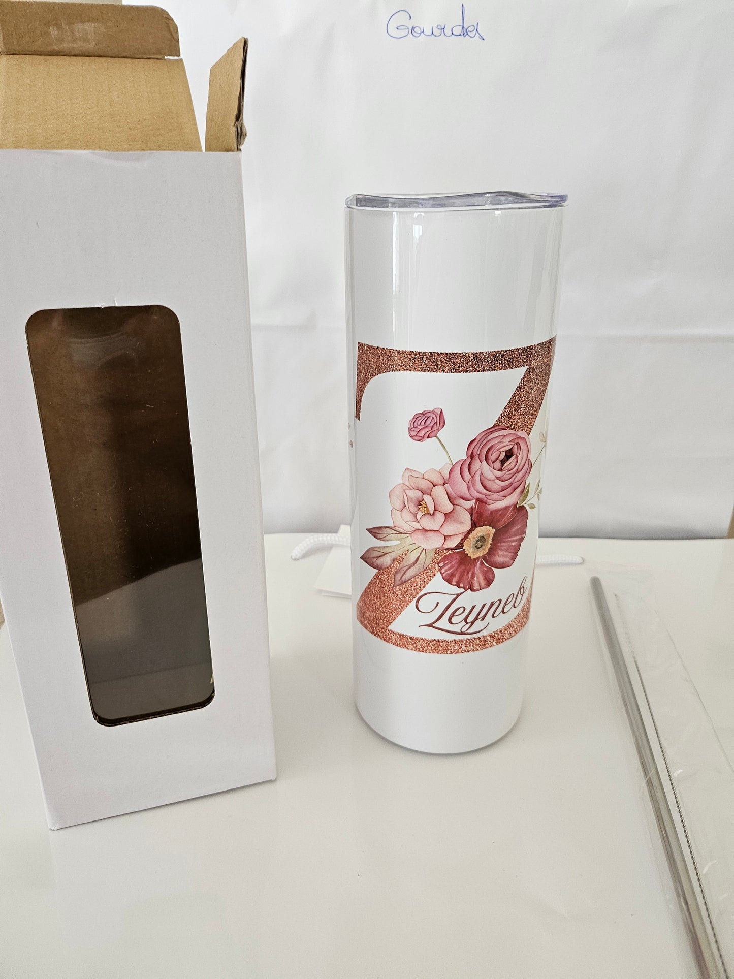 Gobelet voyage avec paille en métal