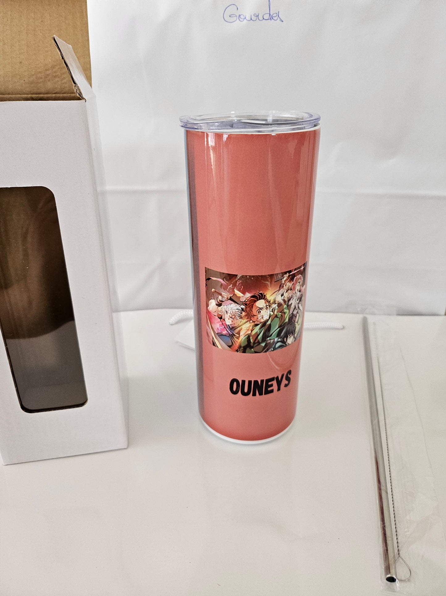 Gobelet voyage avec paille en métal