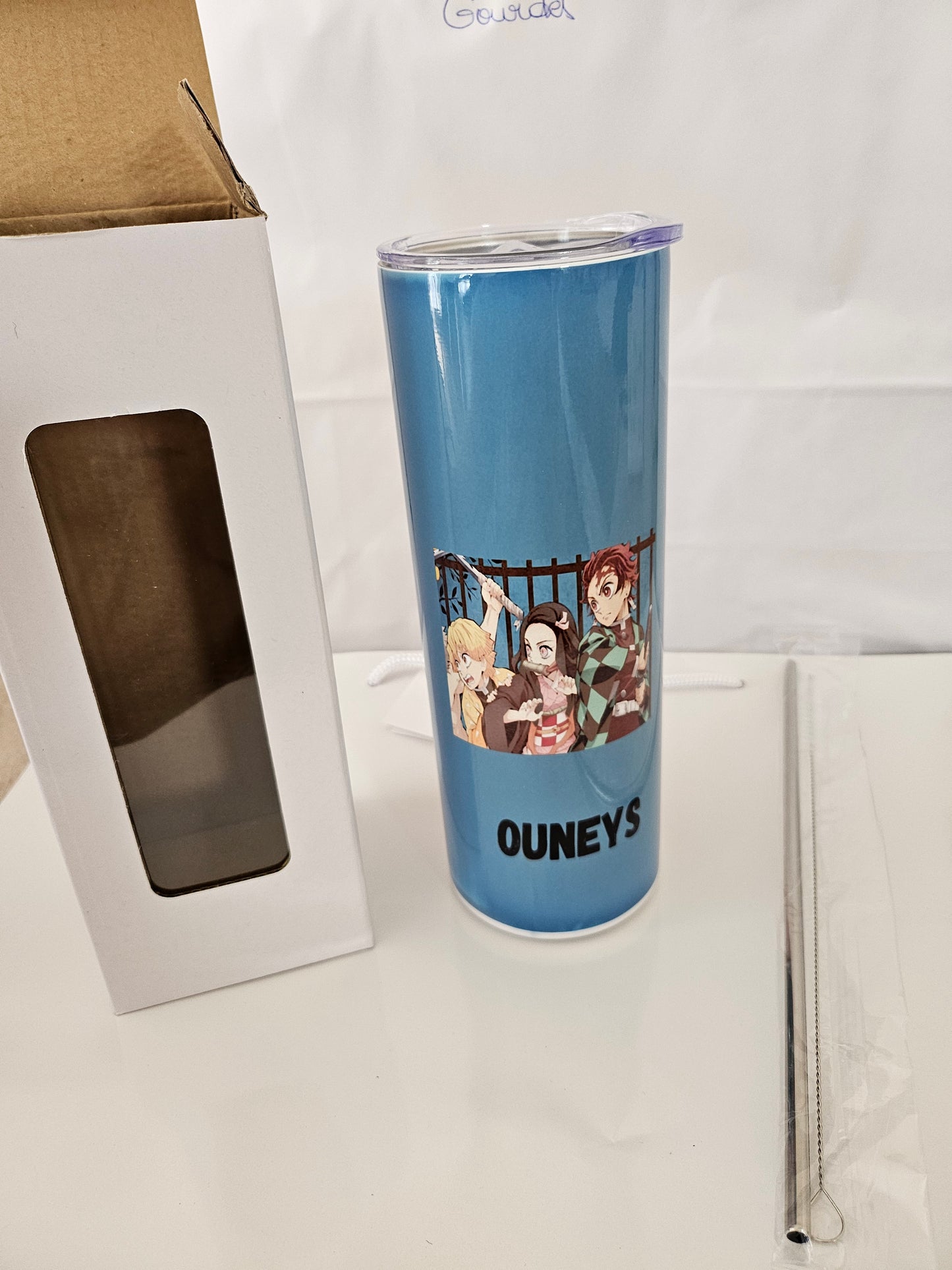 Gobelet voyage avec paille en métal