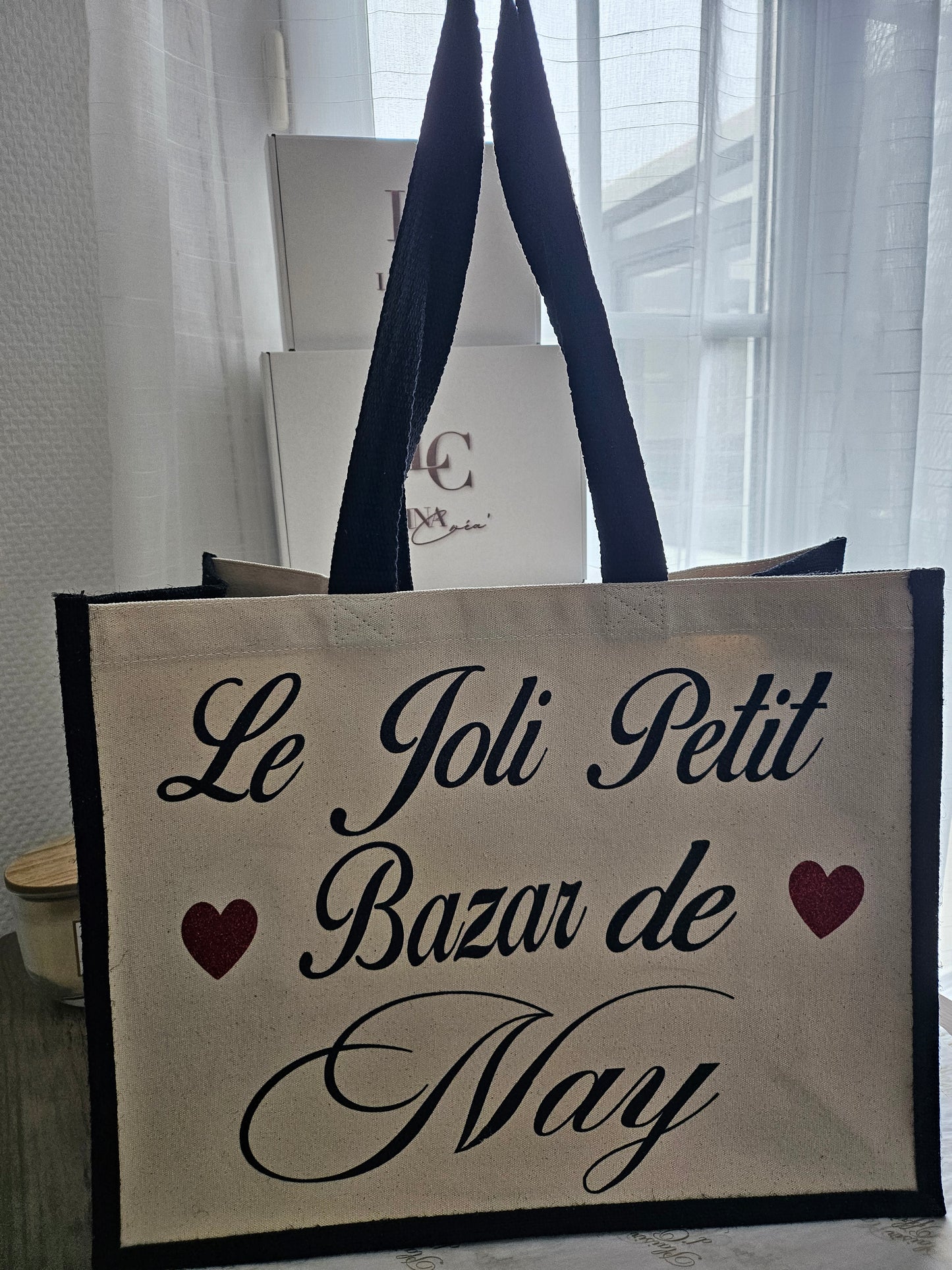 Sac en jute/toile de coton personnalisé